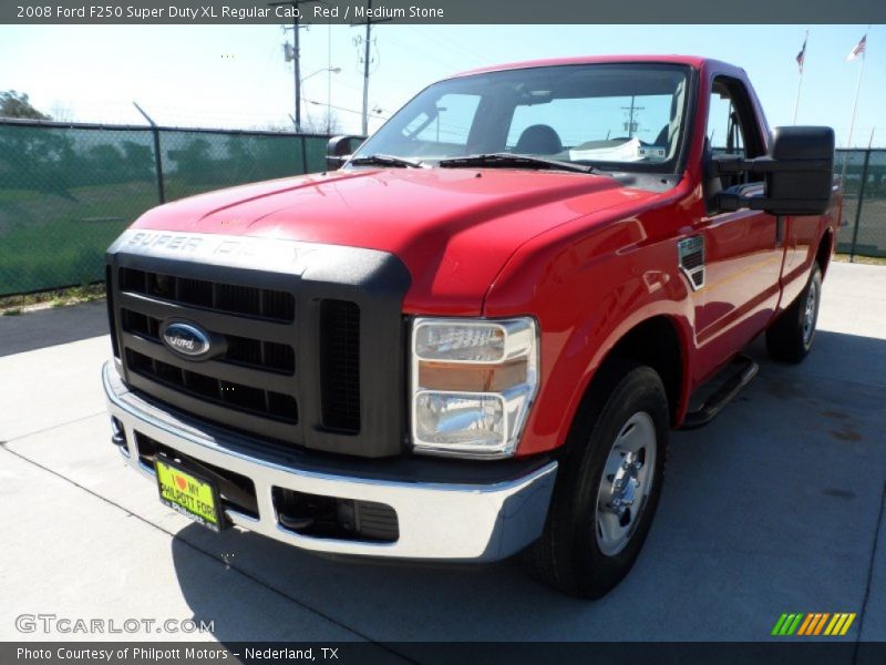 Red / Medium Stone 2008 Ford F250 Super Duty XL Regular Cab