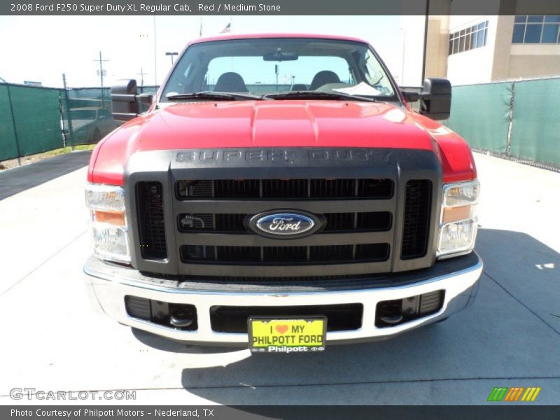 Red / Medium Stone 2008 Ford F250 Super Duty XL Regular Cab