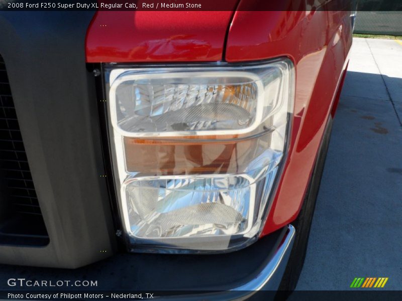 Red / Medium Stone 2008 Ford F250 Super Duty XL Regular Cab