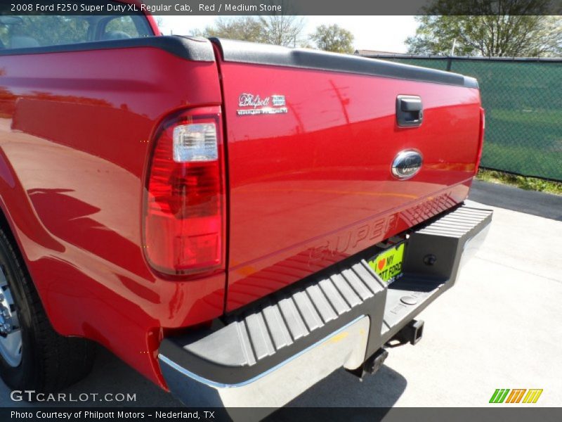 Red / Medium Stone 2008 Ford F250 Super Duty XL Regular Cab