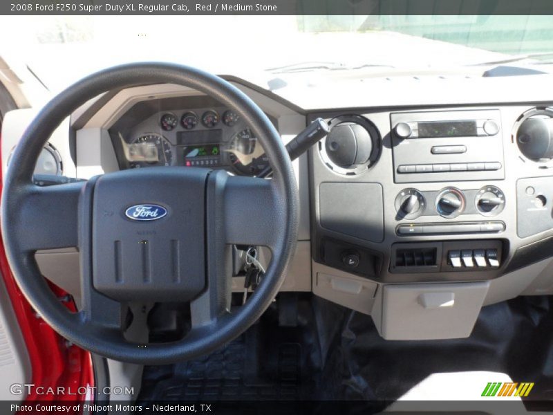 Red / Medium Stone 2008 Ford F250 Super Duty XL Regular Cab