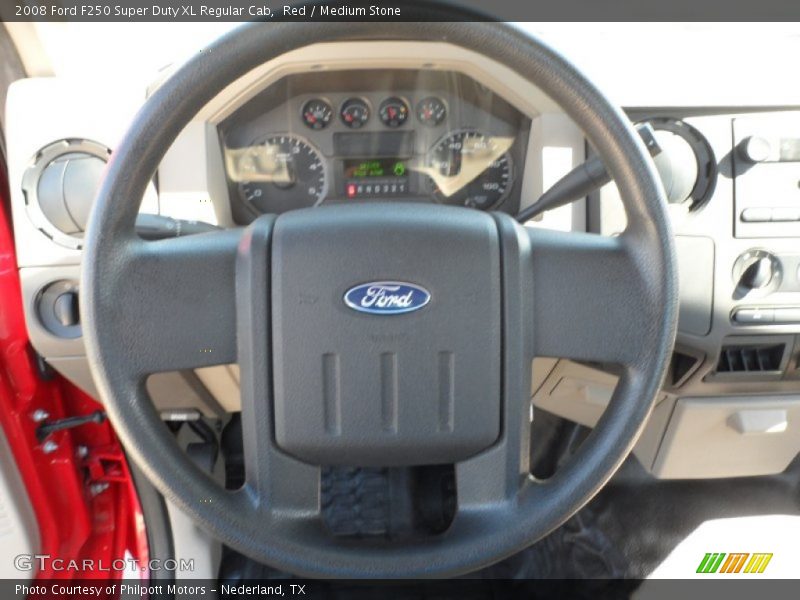 Red / Medium Stone 2008 Ford F250 Super Duty XL Regular Cab