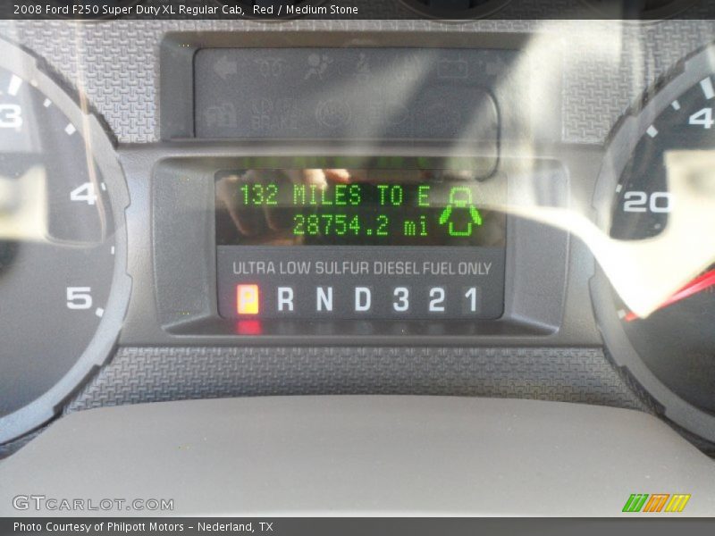 Red / Medium Stone 2008 Ford F250 Super Duty XL Regular Cab