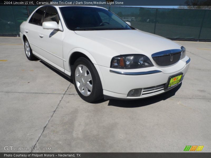 Ceramic White Tri-Coat / Dark Stone/Medium Light Stone 2004 Lincoln LS V6