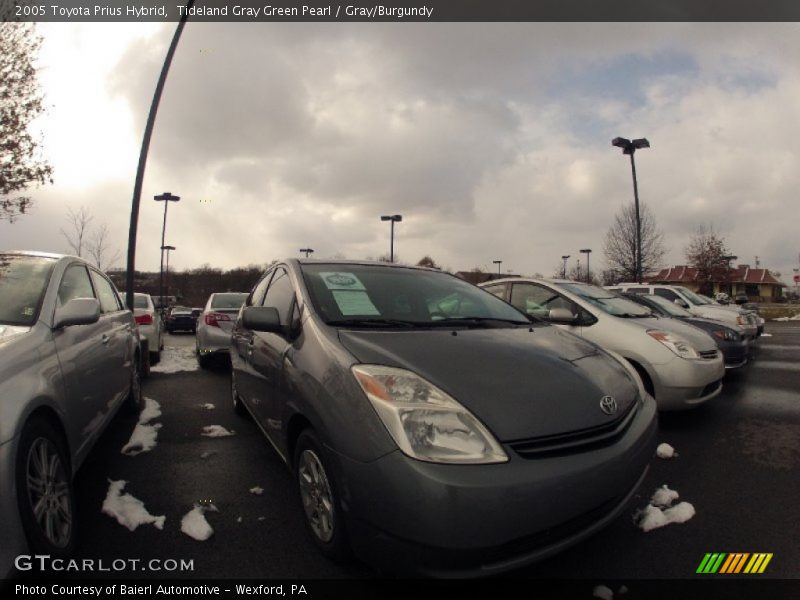 Tideland Gray Green Pearl / Gray/Burgundy 2005 Toyota Prius Hybrid