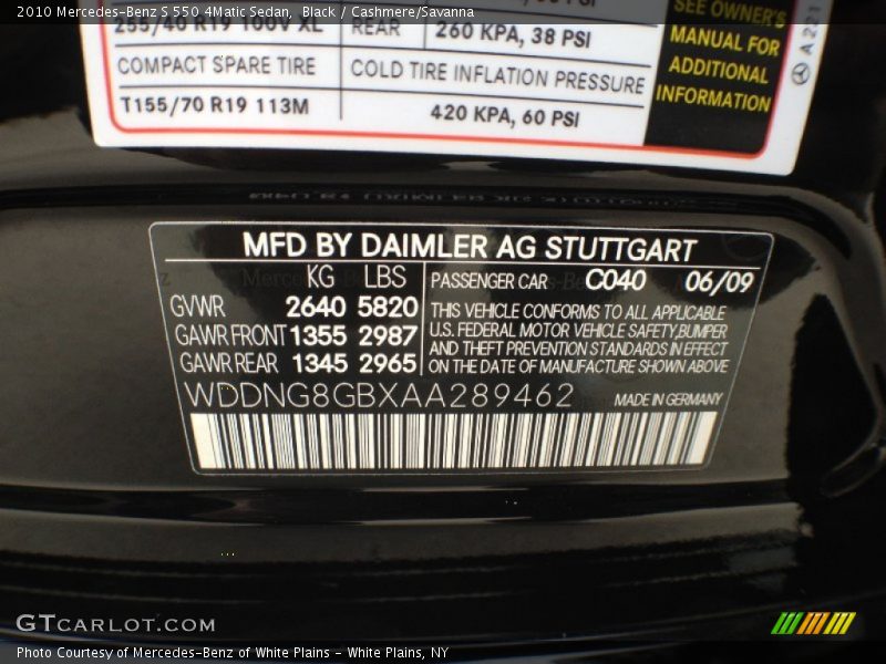 Black / Cashmere/Savanna 2010 Mercedes-Benz S 550 4Matic Sedan