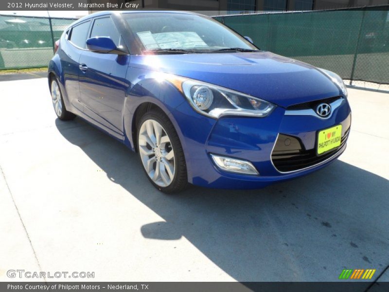 Marathon Blue / Gray 2012 Hyundai Veloster