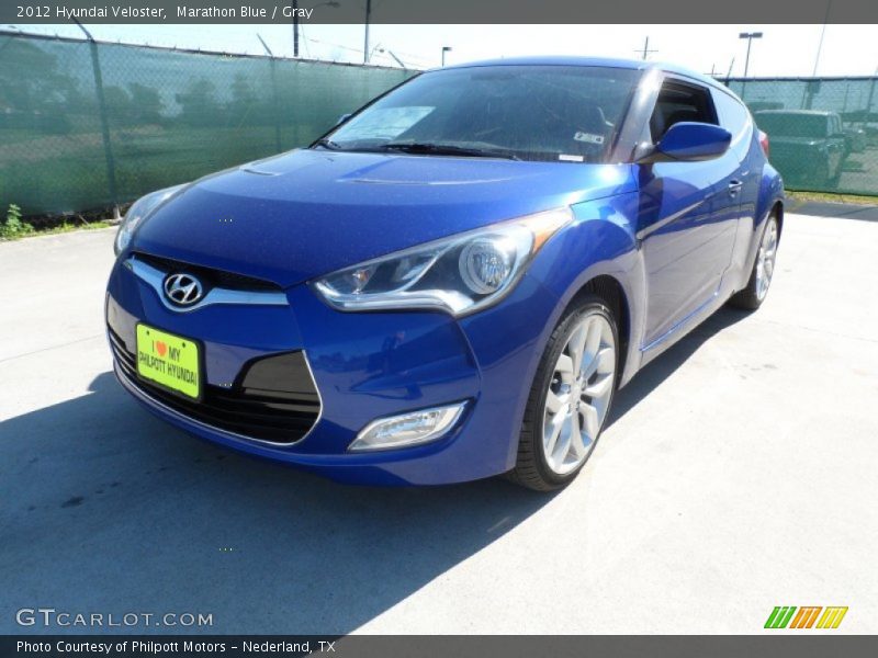 Marathon Blue / Gray 2012 Hyundai Veloster