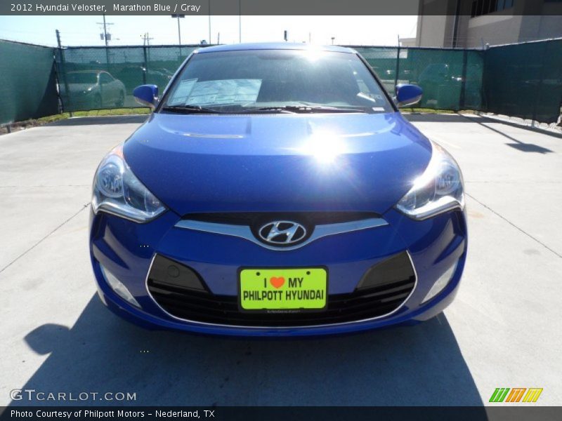 Marathon Blue / Gray 2012 Hyundai Veloster