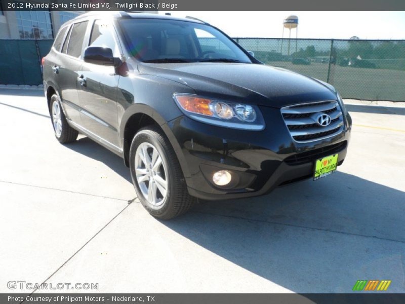 Twilight Black / Beige 2012 Hyundai Santa Fe Limited V6
