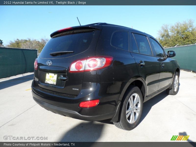 Twilight Black / Beige 2012 Hyundai Santa Fe Limited V6