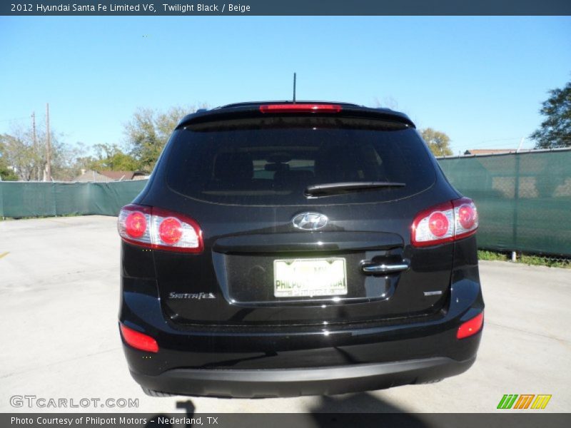 Twilight Black / Beige 2012 Hyundai Santa Fe Limited V6