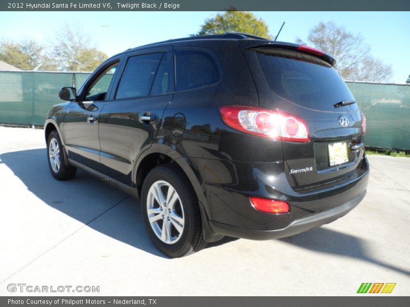 Twilight Black / Beige 2012 Hyundai Santa Fe Limited V6