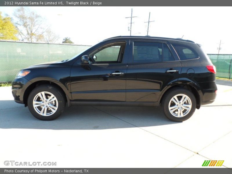 Twilight Black / Beige 2012 Hyundai Santa Fe Limited V6