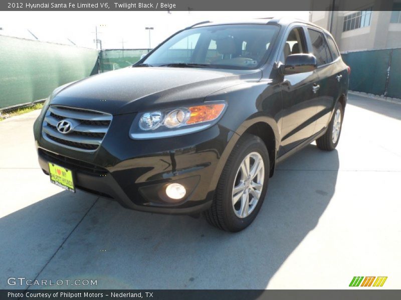 Twilight Black / Beige 2012 Hyundai Santa Fe Limited V6