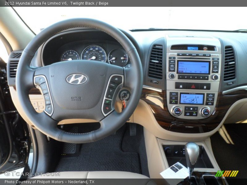 Twilight Black / Beige 2012 Hyundai Santa Fe Limited V6