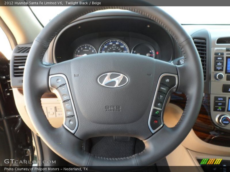 Twilight Black / Beige 2012 Hyundai Santa Fe Limited V6