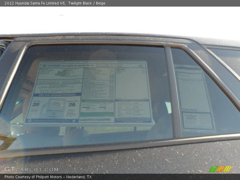 Twilight Black / Beige 2012 Hyundai Santa Fe Limited V6