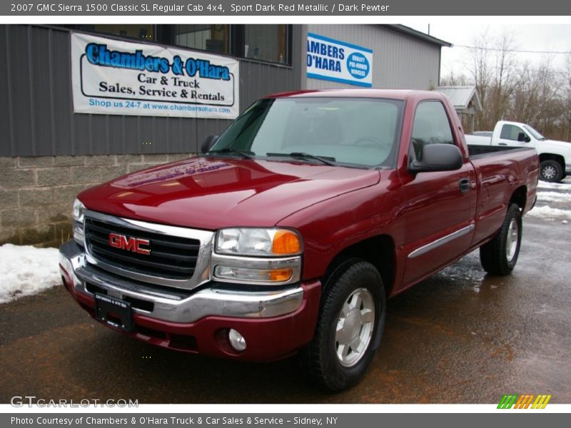 Sport Dark Red Metallic / Dark Pewter 2007 GMC Sierra 1500 Classic SL Regular Cab 4x4