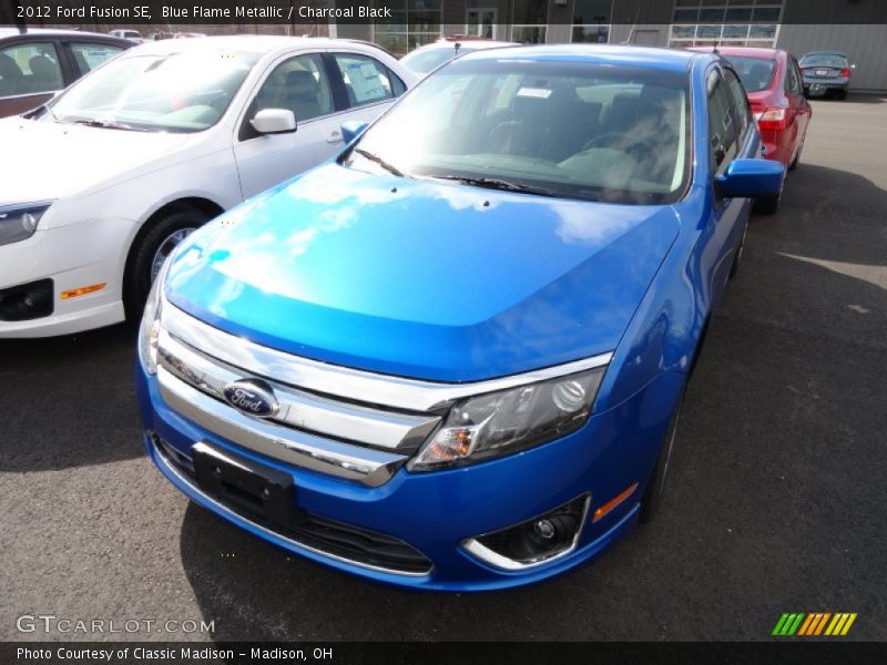 Blue Flame Metallic / Charcoal Black 2012 Ford Fusion SE