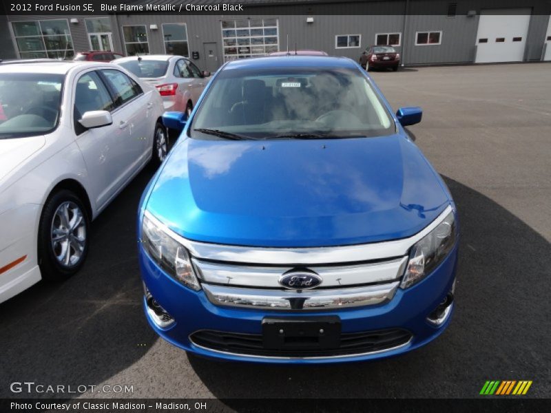 Blue Flame Metallic / Charcoal Black 2012 Ford Fusion SE