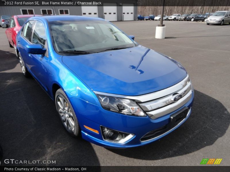 Blue Flame Metallic / Charcoal Black 2012 Ford Fusion SE