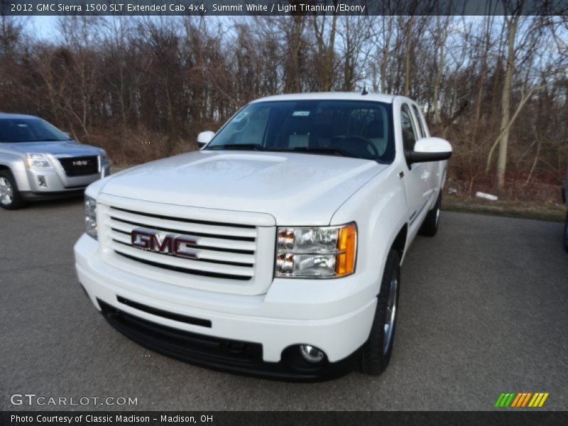 Summit White / Light Titanium/Ebony 2012 GMC Sierra 1500 SLT Extended Cab 4x4
