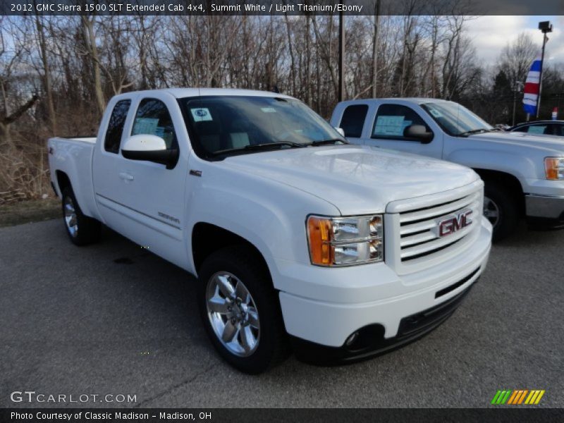 Summit White / Light Titanium/Ebony 2012 GMC Sierra 1500 SLT Extended Cab 4x4