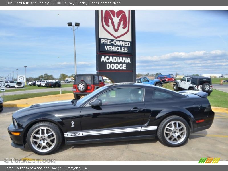 Black / Dark Charcoal/Red 2009 Ford Mustang Shelby GT500 Coupe