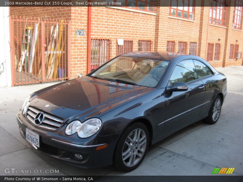 Steel Grey Metallic / Stone 2009 Mercedes-Benz CLK 350 Coupe