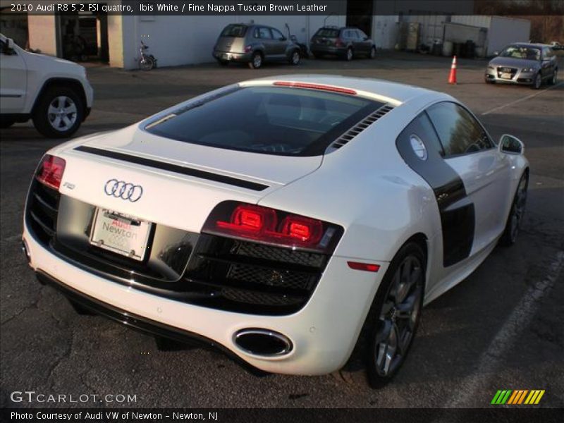 Ibis White / Fine Nappa Tuscan Brown Leather 2010 Audi R8 5.2 FSI quattro