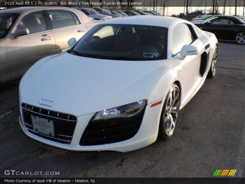 Ibis White / Fine Nappa Tuscan Brown Leather 2010 Audi R8 5.2 FSI quattro