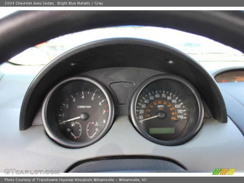 Bright Blue Metallic / Gray 2004 Chevrolet Aveo Sedan