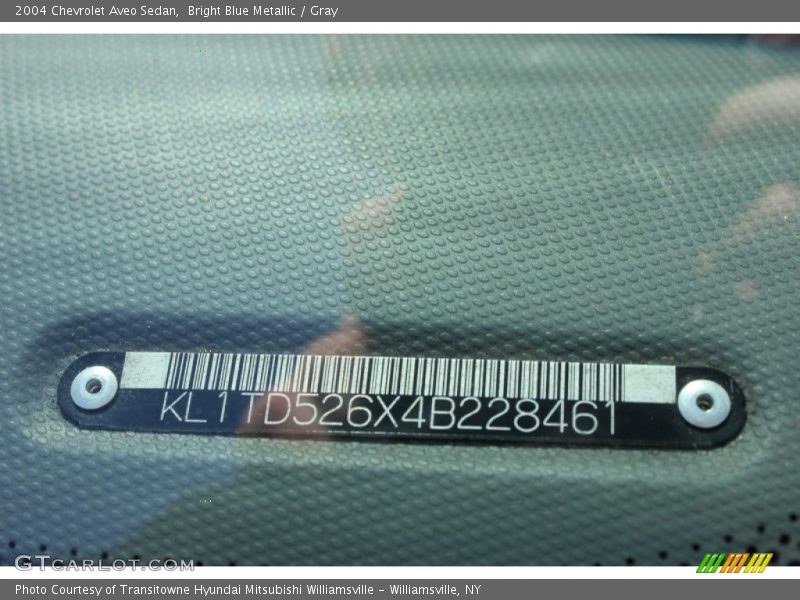 Bright Blue Metallic / Gray 2004 Chevrolet Aveo Sedan