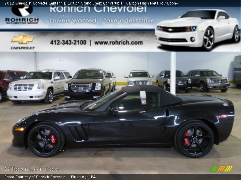 Carbon Flash Metallic / Ebony 2012 Chevrolet Corvette Centennial Edition Grand Sport Convertible