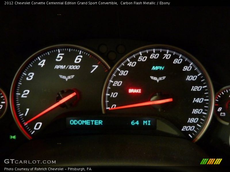 Carbon Flash Metallic / Ebony 2012 Chevrolet Corvette Centennial Edition Grand Sport Convertible
