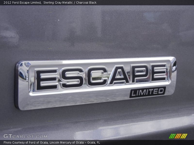 Sterling Gray Metallic / Charcoal Black 2012 Ford Escape Limited