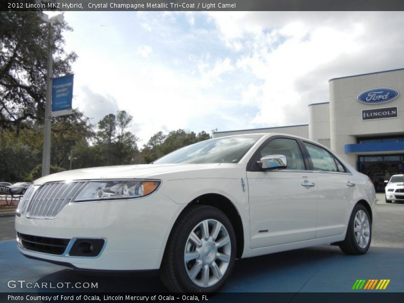 Crystal Champagne Metallic Tri-Coat / Light Camel 2012 Lincoln MKZ Hybrid