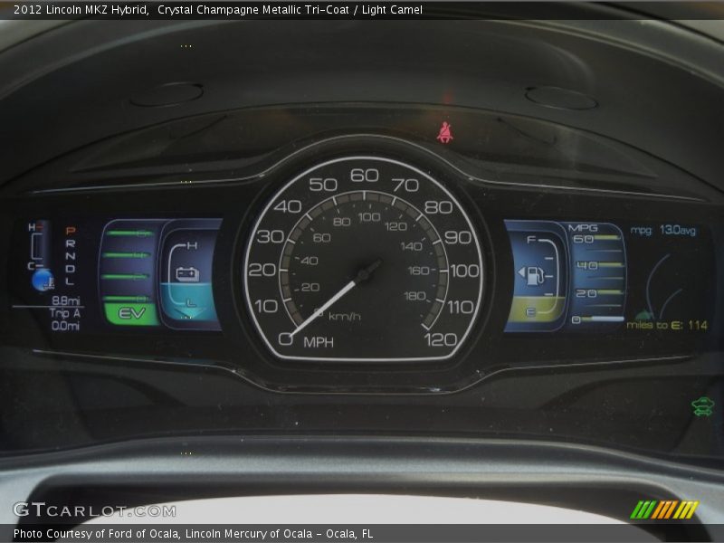 Crystal Champagne Metallic Tri-Coat / Light Camel 2012 Lincoln MKZ Hybrid