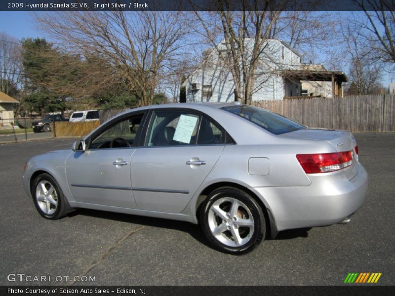 Bright Silver / Black 2008 Hyundai Sonata SE V6