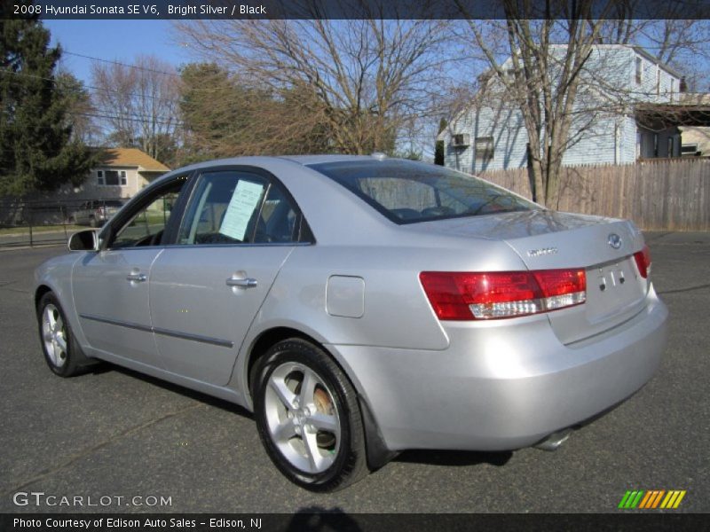 Bright Silver / Black 2008 Hyundai Sonata SE V6