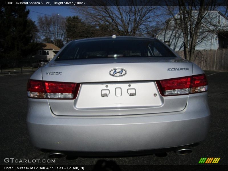 Bright Silver / Black 2008 Hyundai Sonata SE V6