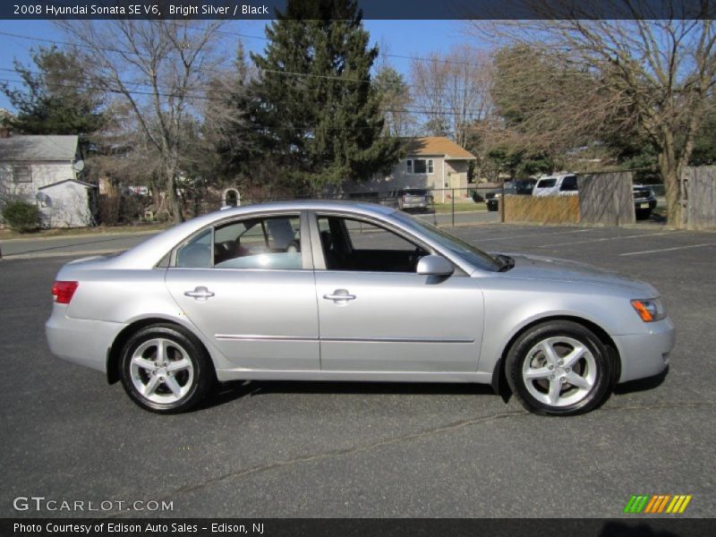 Bright Silver / Black 2008 Hyundai Sonata SE V6