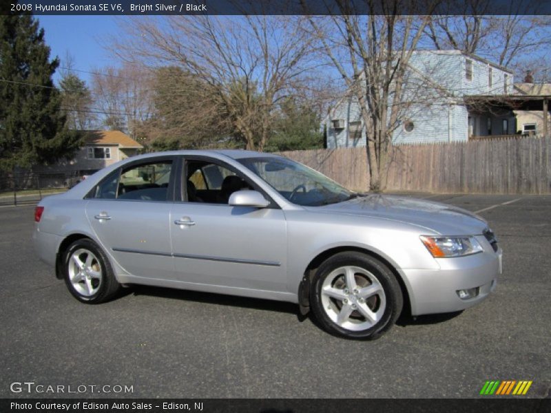 Bright Silver / Black 2008 Hyundai Sonata SE V6