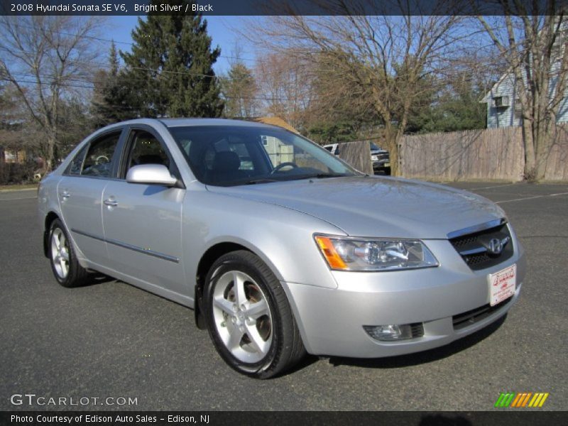 Bright Silver / Black 2008 Hyundai Sonata SE V6