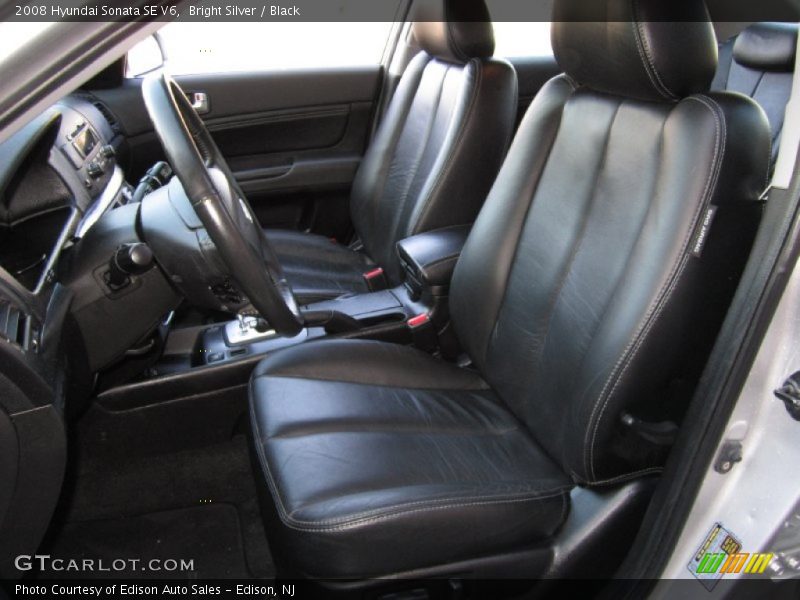 Bright Silver / Black 2008 Hyundai Sonata SE V6