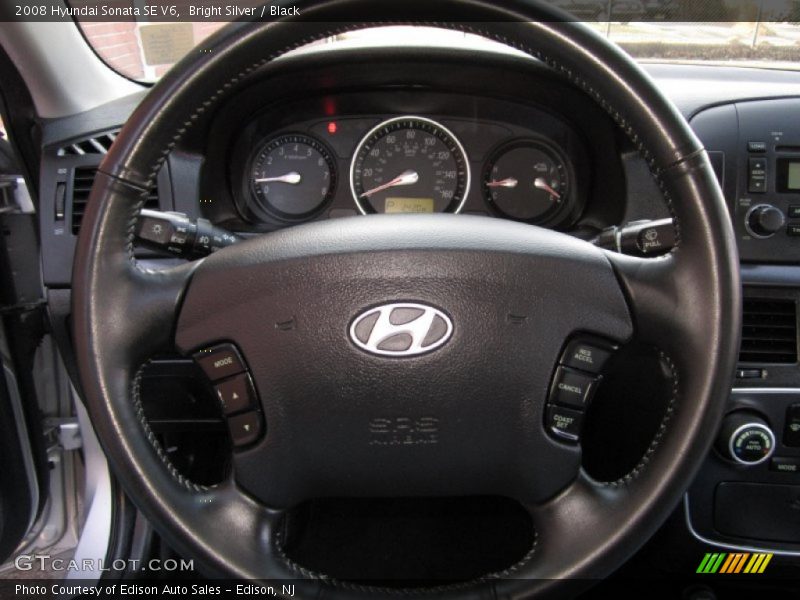 Bright Silver / Black 2008 Hyundai Sonata SE V6