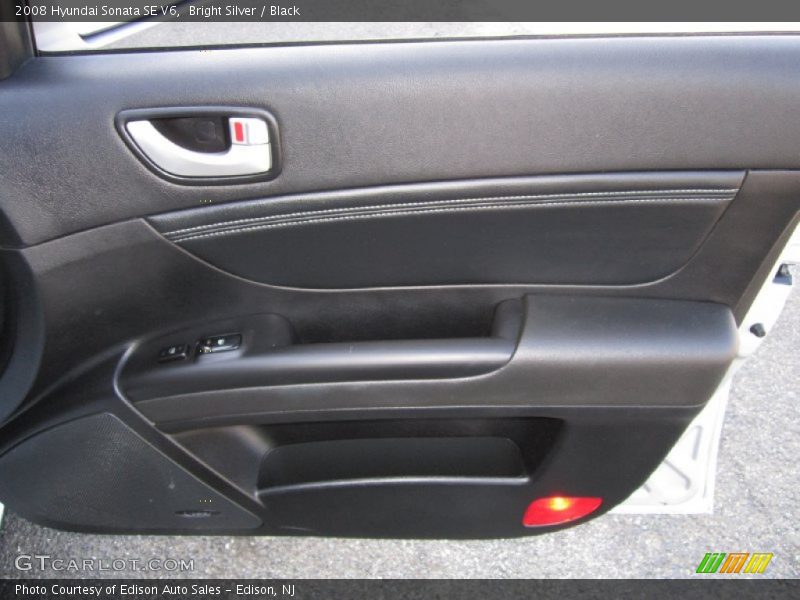 Bright Silver / Black 2008 Hyundai Sonata SE V6