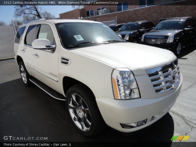 White Diamond Tricoat / Cashmere/Cocoa 2012 Cadillac Escalade Hybrid 4WD