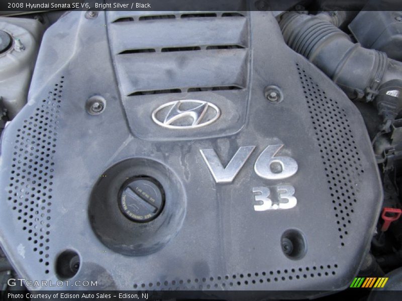 Bright Silver / Black 2008 Hyundai Sonata SE V6